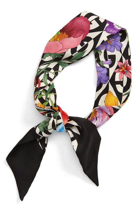 gucci scarf flower|gucci silk scarf women.